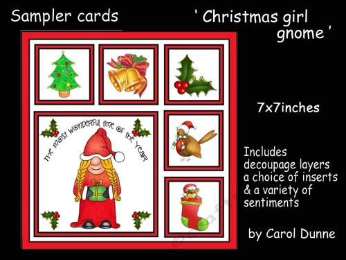 Sampler Christmas girl gnome
