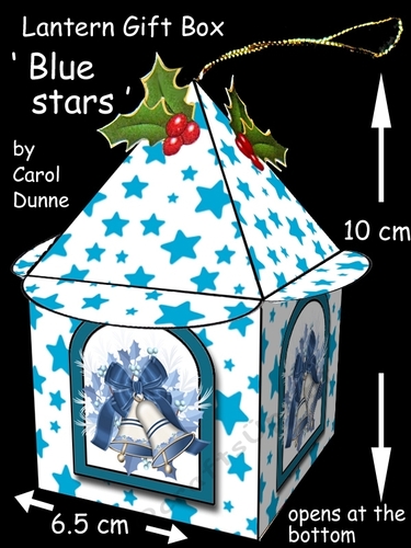 Square lantern Blue stars