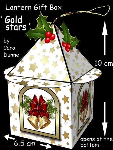Lantern gift box Gold stars