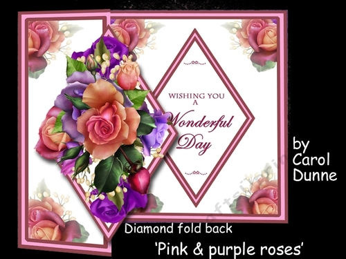 Diamond fold back Pink & purple lilies