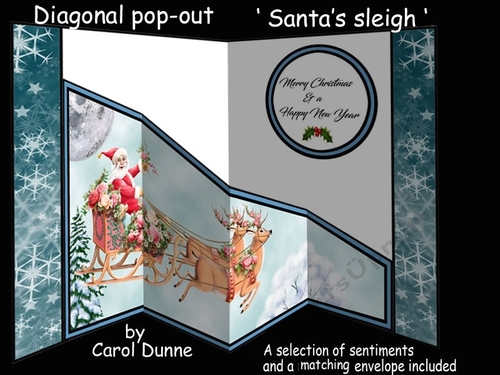 Diagonal pop-out Santas sleigh