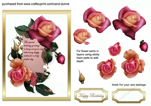 Exotic roses card front