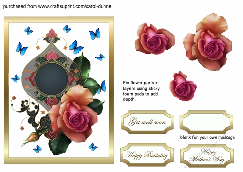 Exotic roses card front