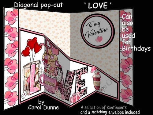 Diagonal pop-out LOVE