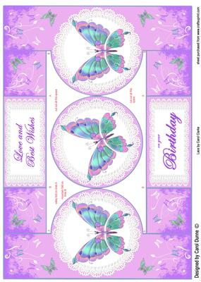 Butterflies and Lace Folded Pop-up