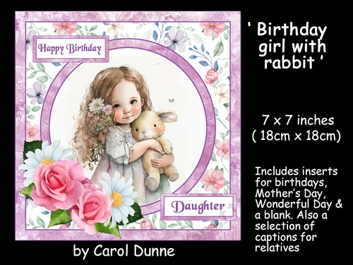 Birthday girl with rabbit