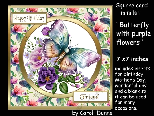 SC butterfly with purple flowers