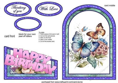 Cutaway Blue Butterfly