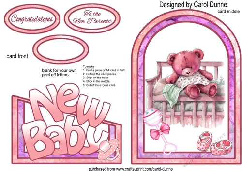 Cutaway Bear in a cot (Girl)