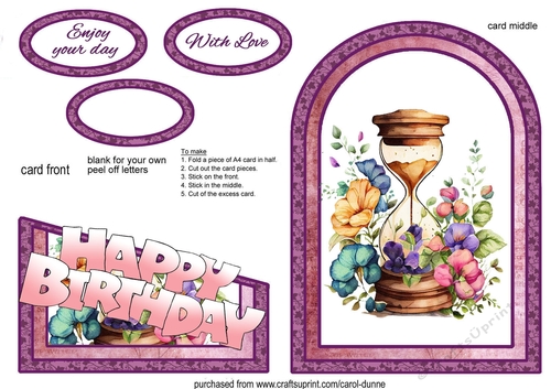 Cutaway Hourglass birthday