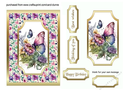 Peekaboo Butterfly 5x7