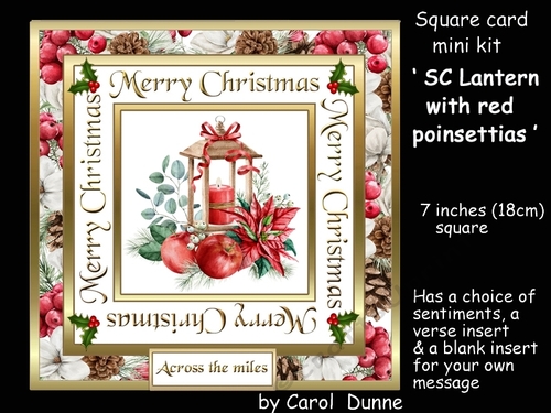 SC Lantern with red poinsettias