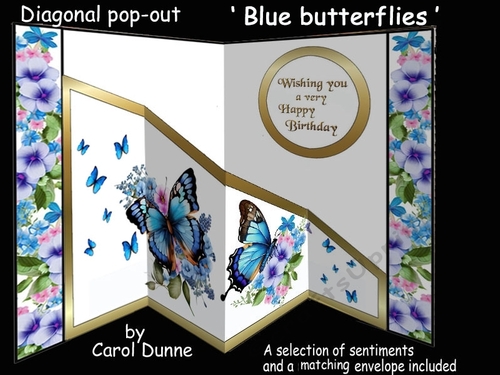 Diagonal pop-out Blue butterflies