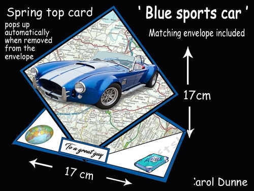 Spring top Blue sports car
