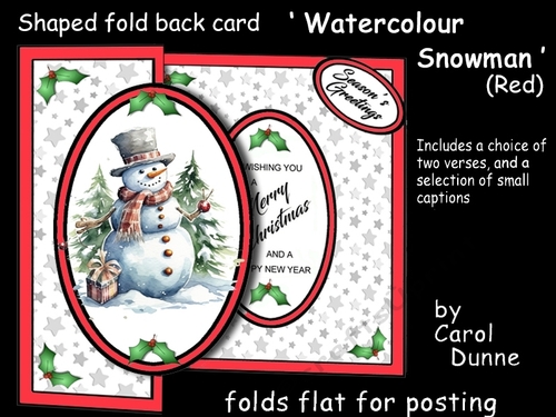 FB Watercolour snowman (Red)