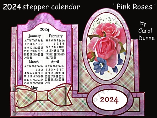 2024 Stepper calendar Pink roses