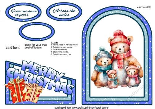 Cutaway Christmas Bear family