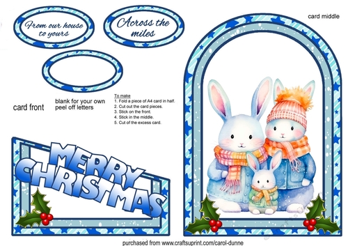 Cutaway Christmas Bunny family