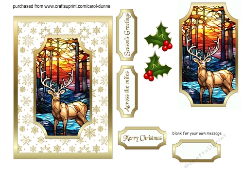 QC Stained glass reindeer