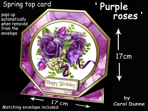 Octagon spring top Purple roses