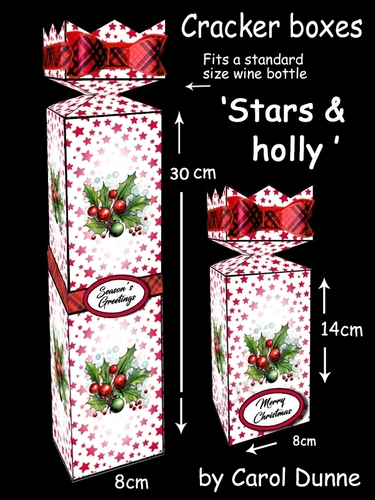 Cracker bottle boxes Stars & Holly
