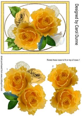 Yellow Rose Decoupage