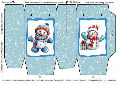 Cute snowman mini gift bag