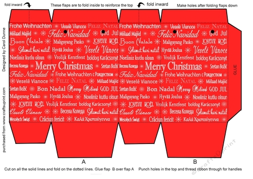 Christmas mini gift bag (red)