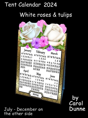 Tent Calendar 2024 White roses & tulips