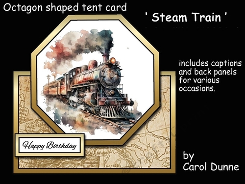 Tent card Steam Train