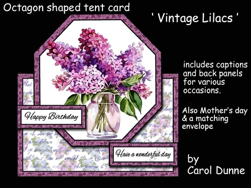 Tent card Vintage Lilacs
