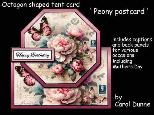 Octagon tent Peony Postcard