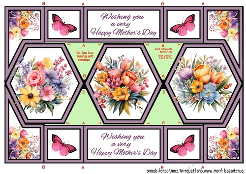 Hexagon shutter card Spring Bouquet MD