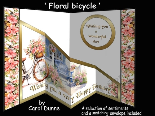 Diagonal pop-out Floral bicycle 