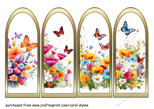 Flowers & butterflies bookmarks