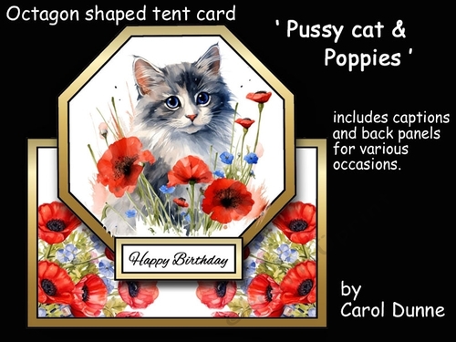 Octagon tent Pussy cat & poppies