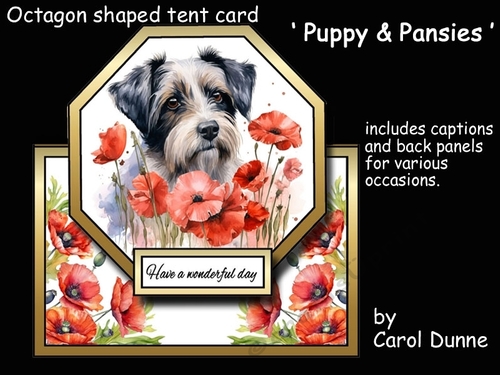 Octagon tent Puppy & poppies