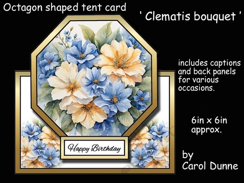 Octagon tent Clematis bouquet
