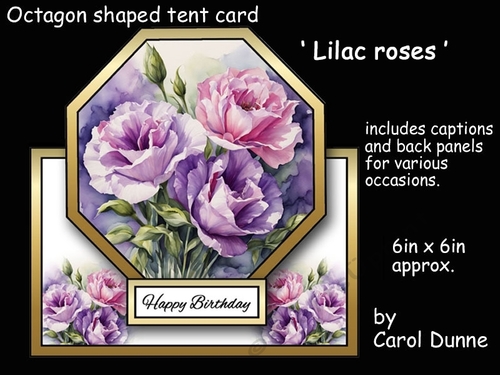 Octagon tent Lilac roses