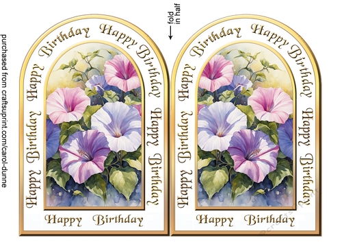 Archway card Petunias
