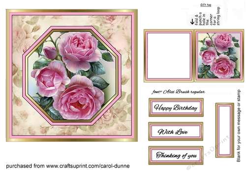 Octagon design pink roses