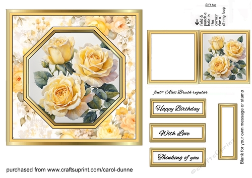 Octagon design yellow roses