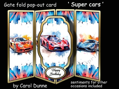 Gate fold pop-out Super cars