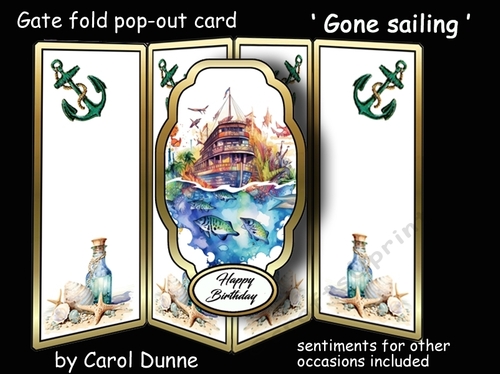 Gate fold pop-out Gone sailing