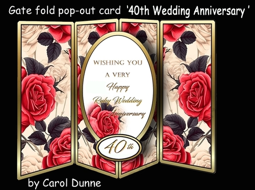 Gate fold pop-out 40th Wedding anniversary