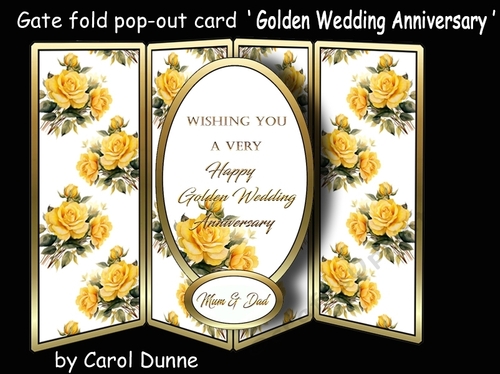 Gate fold pop-out Golden Wedding Anniversary