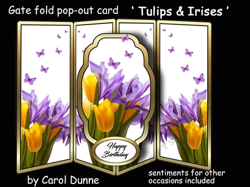 Gate fold pop-out Tulips & Irises