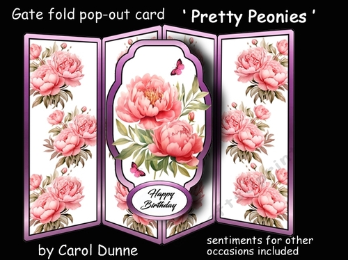 Gate fold pop-out Pretty Peonies