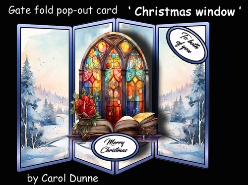 Gatefold pop-out Church window