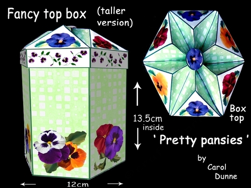 Fancy top box (tall) Pansies